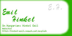 emil hinkel business card